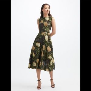 Oscar de la Renta Fil Coupe Midi Dress